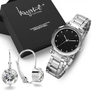 Boxed Gift Set Women's Geomatic Mineral Glass Watch