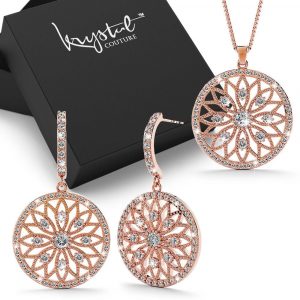 Boxed Flower of Life Intricate Rose Gold Set