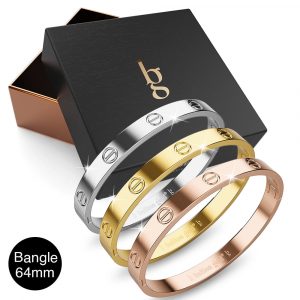 Boxed Carmello 3 Pc Tri-Tone Bangle Set