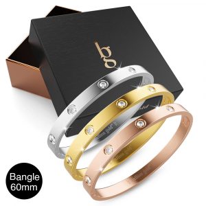 Boxed Cecelia 3 Pc Tri-Tone Bangle Set