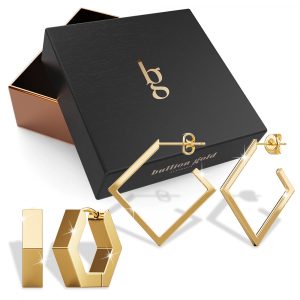 Boxed Gold Layered Geometry Earrings Set