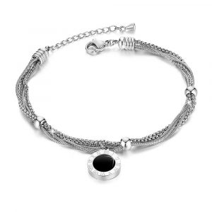 Tiffany Inspired Roman Numeral Multiple Strand Bracelet In White Gold