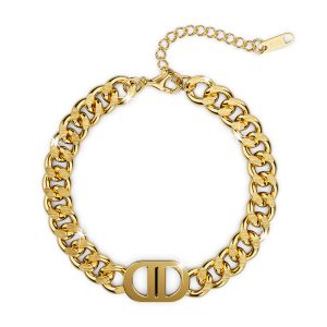 Damian Gold Semi-Flat Curb Chain Bracelet
