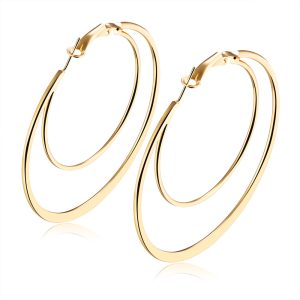 Duo Hammered Hoop Earrings