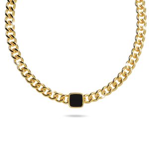 Fernando Cuban Chain Acrylic Bar Necklace