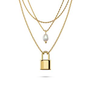 Dainty Lock & Pearl Necklace