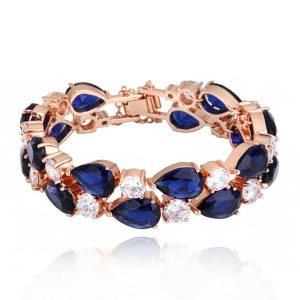 18ct Rose Gold Sapphire Bracelet