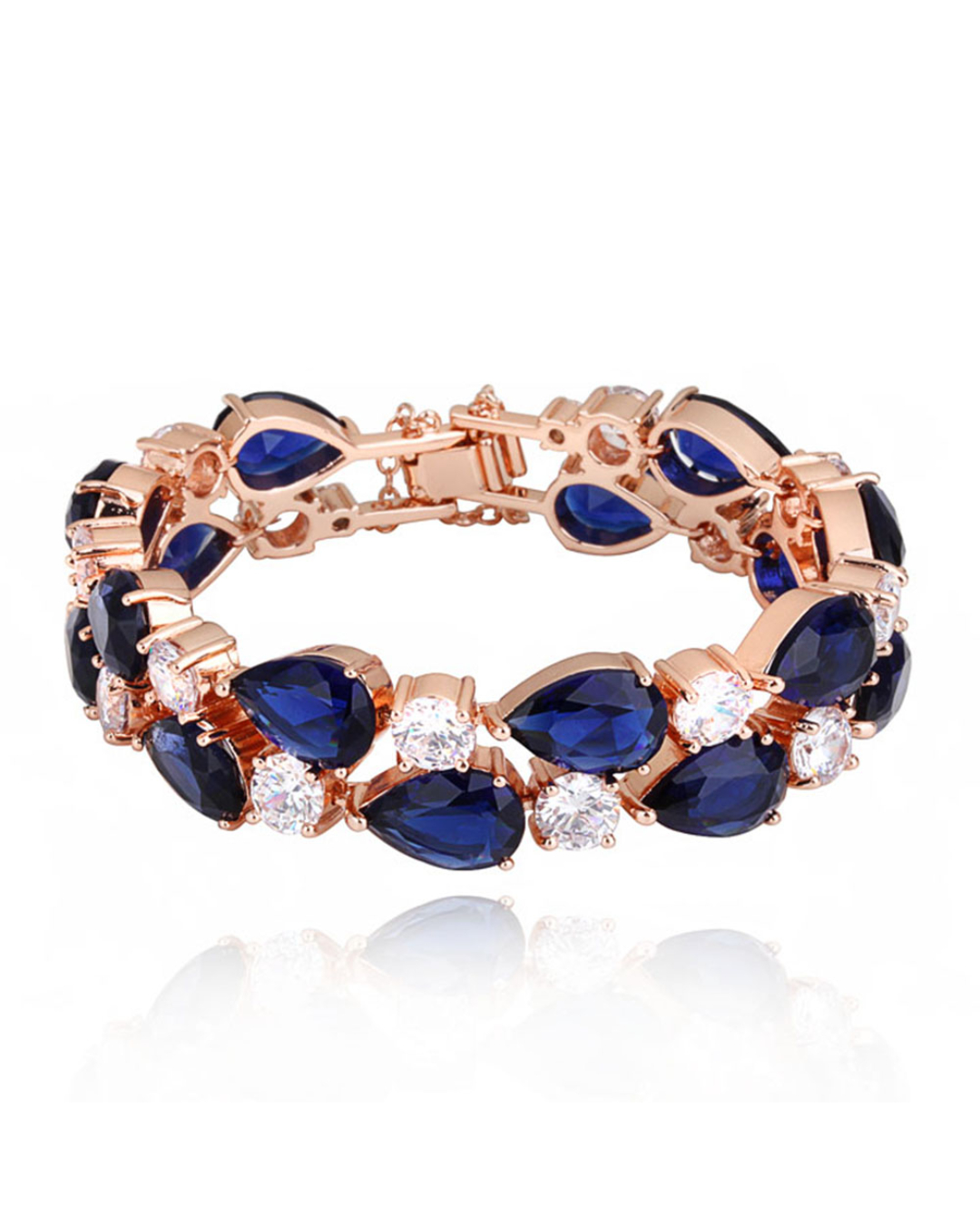 18ct Rose Gold Sapphire Bracelet