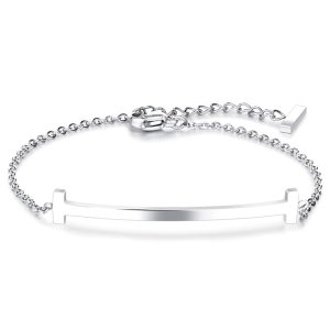 Sleek Bar Bracelet White Gold
