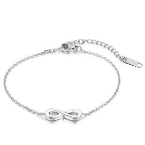 Single Infinity Charm Bracelet White Gold