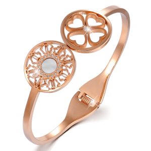 Artistic Floral Hinged Bangle