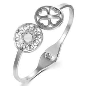 Artistic Floral Hinged Bangle