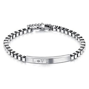 Love Box Chain Bracelet White Gold