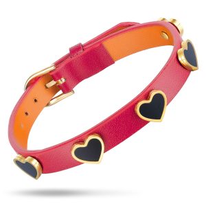 Leather Orbit of Love Red Wrap Bracelet