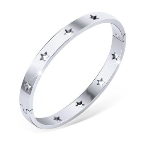 Bellatrix Star White Gold Layered Bangle