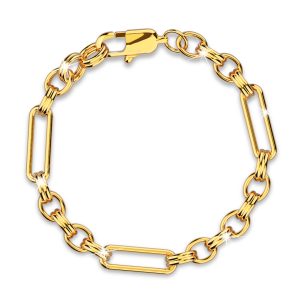 Roxanne Oval Link Paperclip Chain Gold Titanium Bracelet