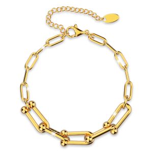 Lovelock U Link Chain Bracelet in Gold Titanium
