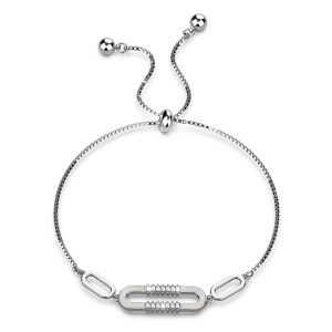 Possession Diamonelle on Mother of Pearl Shell Adjustable Slider Bracelet Gold