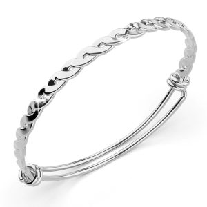 Alyana Braided Adjustable Bangle Silver Titanium