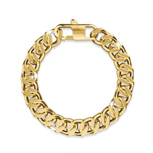 Muse Cuban Gold Layered Stainless Steel Chain Bracelet 20.5m