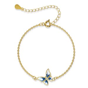 Alice Butterfly Gold Stainless Steel Bracelet