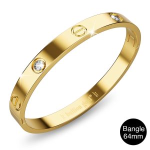 Carrie Stainless Steel Bangle in Gold - 64mm