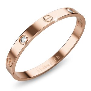 Carrie Stainless Steel Bangle in Rose Gold