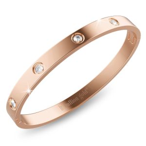 Cecelia Stainless Steel Bangle in Rose Gold