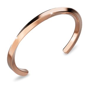 Lyra Twisted Cuff Bangle in Rose Gold