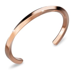 Lyra Twisted Cuff Bangle in Rose Gold