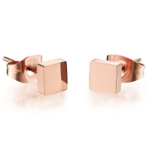 Solid Shapes Stud Earrings Square Tile