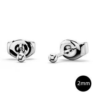 Ball Stud Earrings 2mm