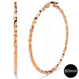 Twisted Hoop Earrings 60mm