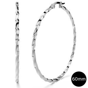 Twisted Hoop Earrings 60mm