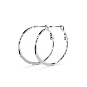 Semi Flattened Hoop Earrings 30mm