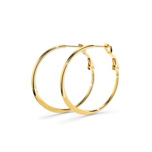 Semi Flattened Hoop Earrings 30mm