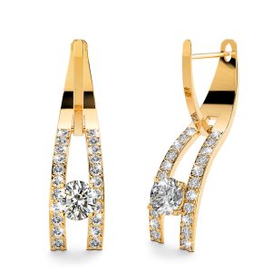 Throne Sparkling Zirconia Latch Back Earrings