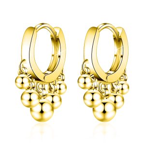 Boho Ball Charm Huggie Earrings