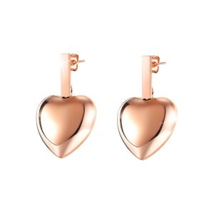 Beating Heart Stud Earrings in Rose Gold