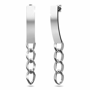 Royal Chain Stud Earrings in White Gold