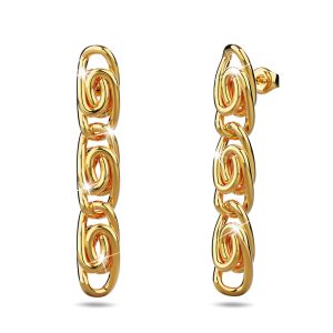 Bianca Fancy Clip Link Chain Gold Titanium Drop Earrings