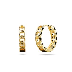 Molten Chain Huggie Hoop Earrings Gold
