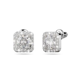 Meissa Cube White Gold Stud Earrings