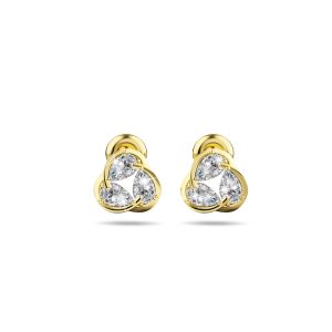 Crater Zircon Gold Stud Earrings
