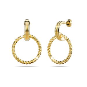 Exquisite Round Gold Titanium Drop Earrings