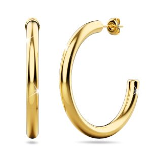 Erica Gold Titanium Hoop Earrings 40mm