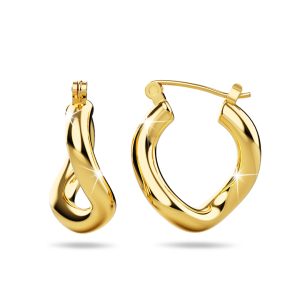 Sparkling Gold Titanium Hoop Earrings