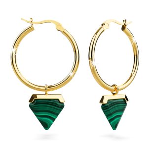 Gorgeous Gold Titanium with Emerald Green Hoop Earrings