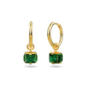 Natalie Gold Titanium with Emerald Green Hoop Earrings