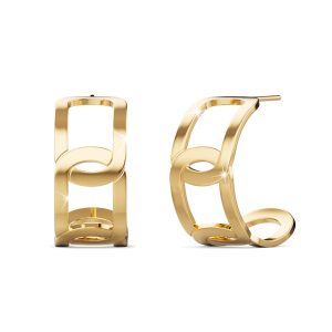 Intercross Hoop Gold Layered Earrings